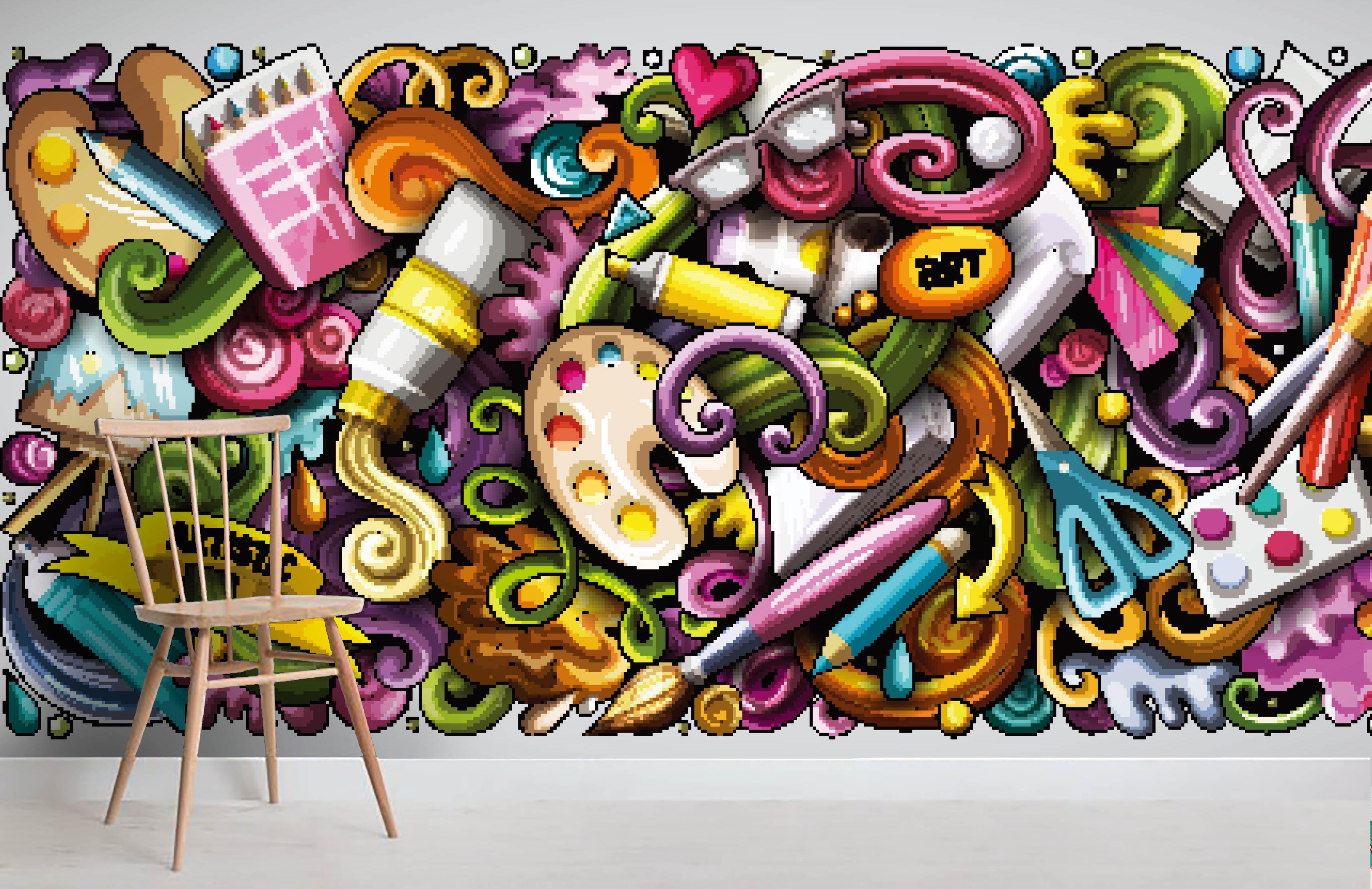 3D Cartoon Color Items Wall Mural Wallpaper 94- Jess Art Decoration