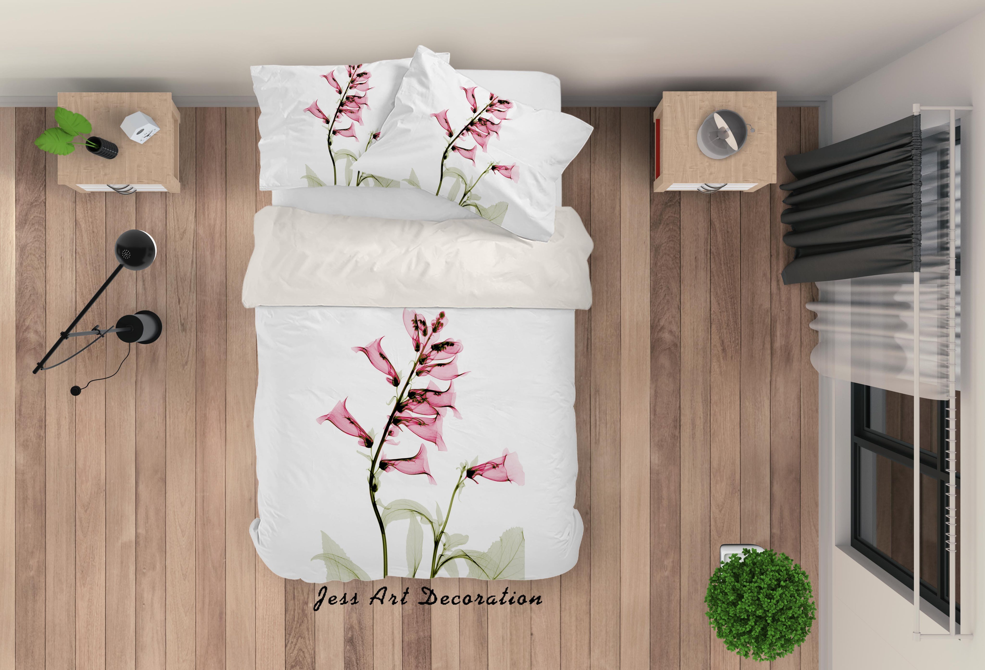 3D White Flower Quilt Cover Set Bedding Set Pillowcases 10- Jess Art Decoration