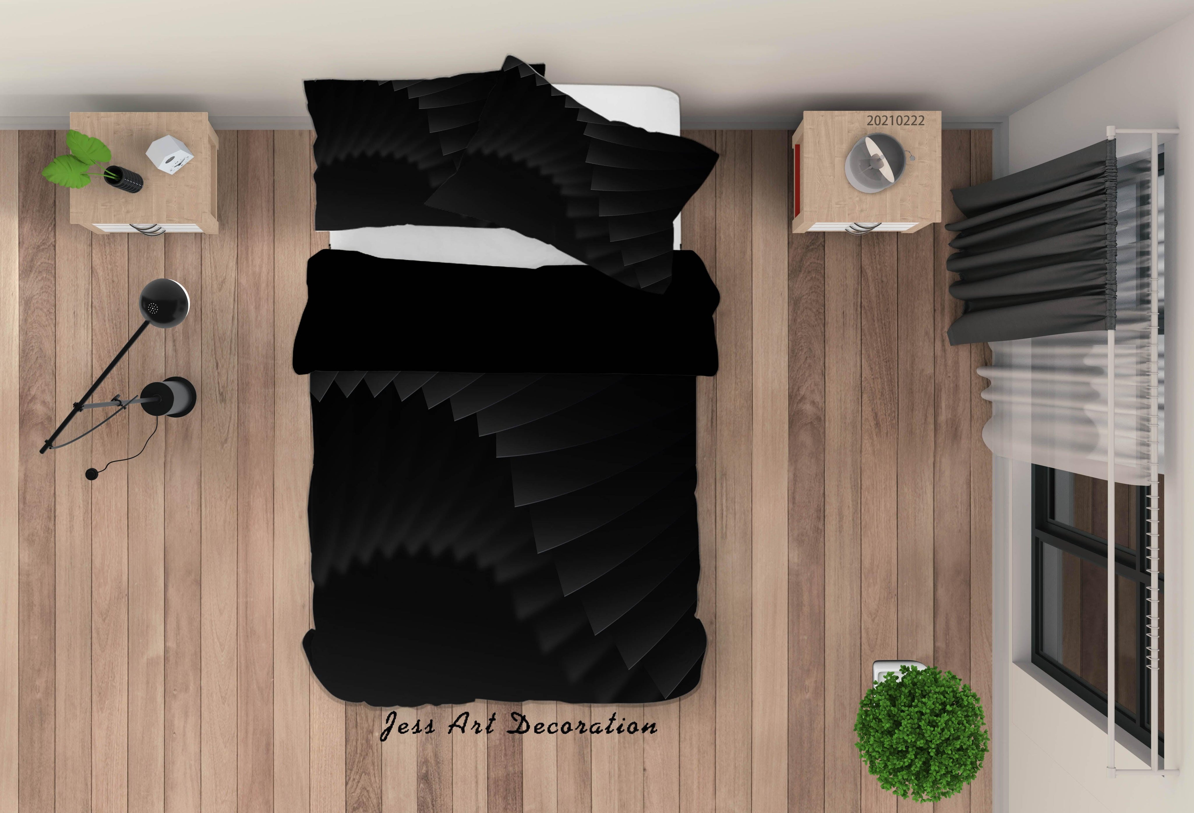 3D Abstract Black Stairs Quilt Cover Set Bedding Set Duvet Cover Pillowcases 166- Jess Art Decoration