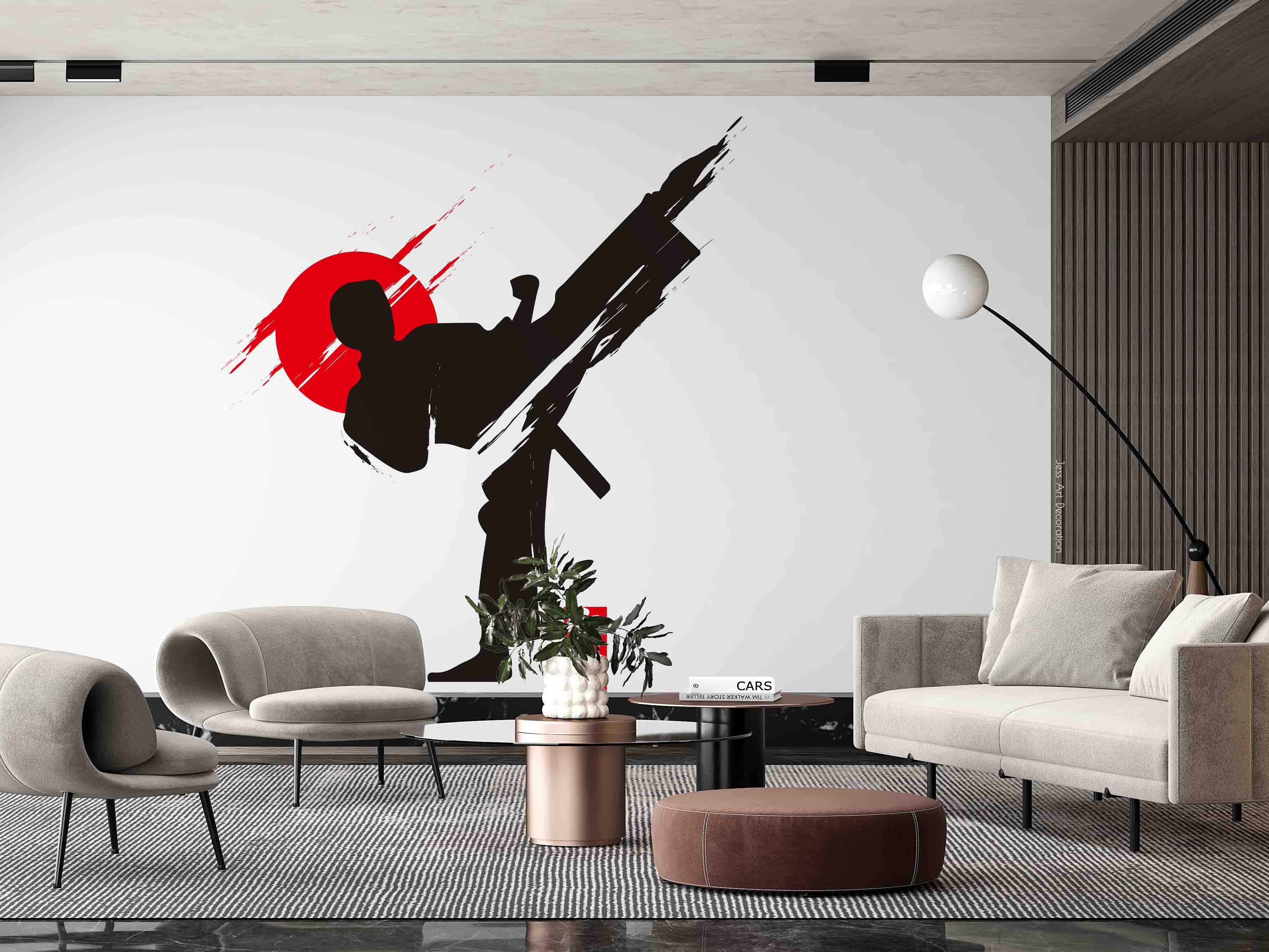 3D Abstract Taekwondo Sport Pattern Wall Mural Wallpaper GD 3326- Jess Art Decoration