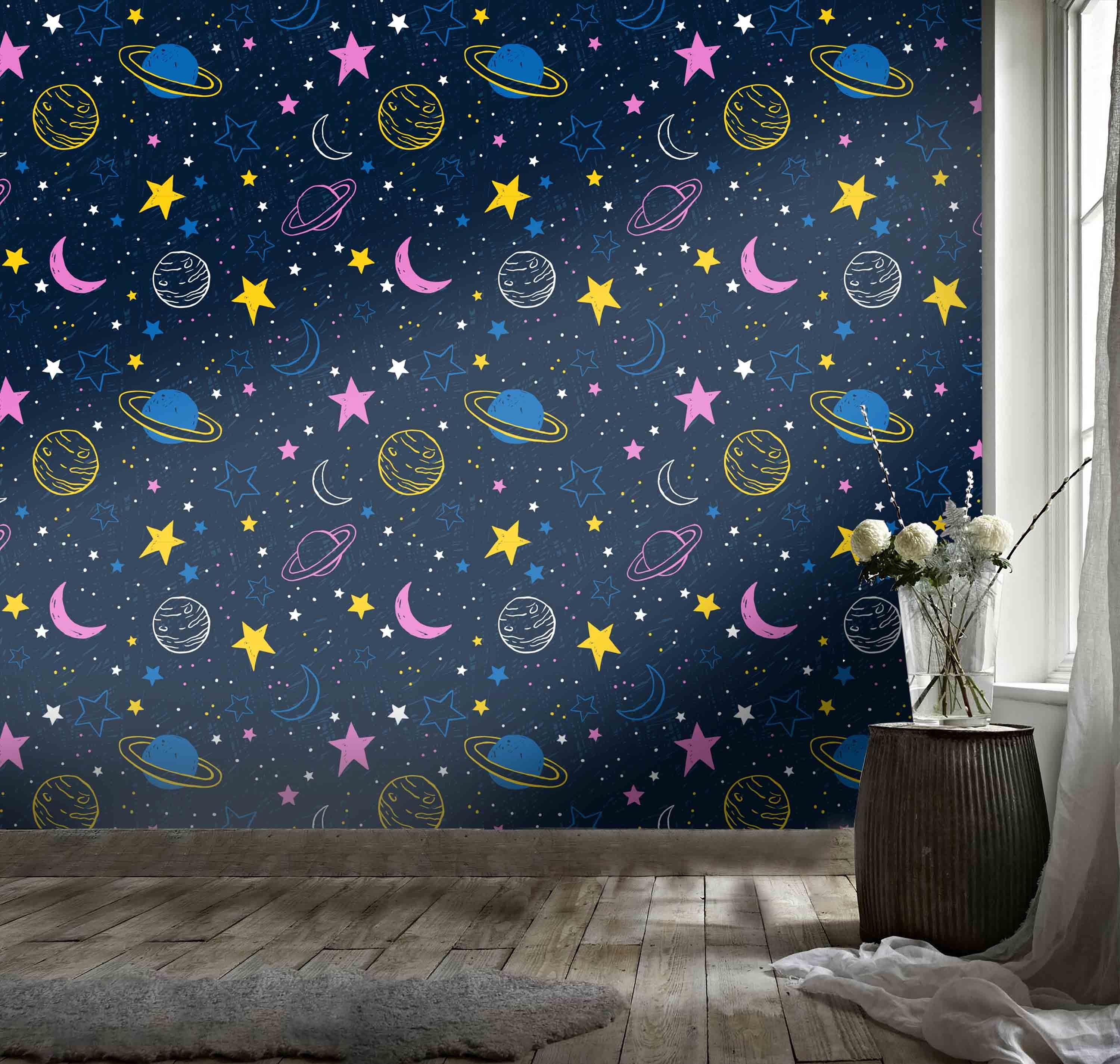 3D Moon Star Planet Wall Mural Wallpaper 82- Jess Art Decoration