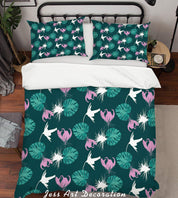 3D Tropical Greenery Quilt Cover Set Bedding Set Pillowcases 239- Jess Art Decoration