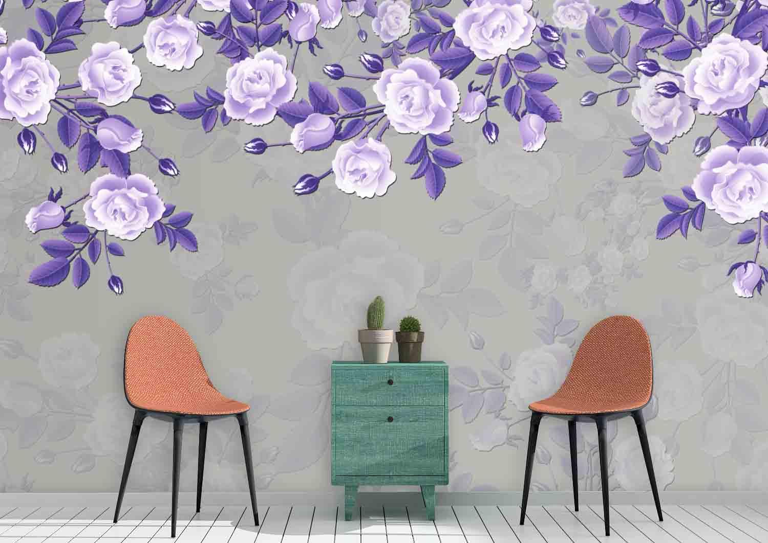 3D Purple Floral Wall Mural Wallpaper 28- Jess Art Decoration