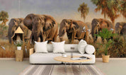 3D Realistic Forest Elephant Wall Mural Wallpaper LXL 1621- Jess Art Decoration