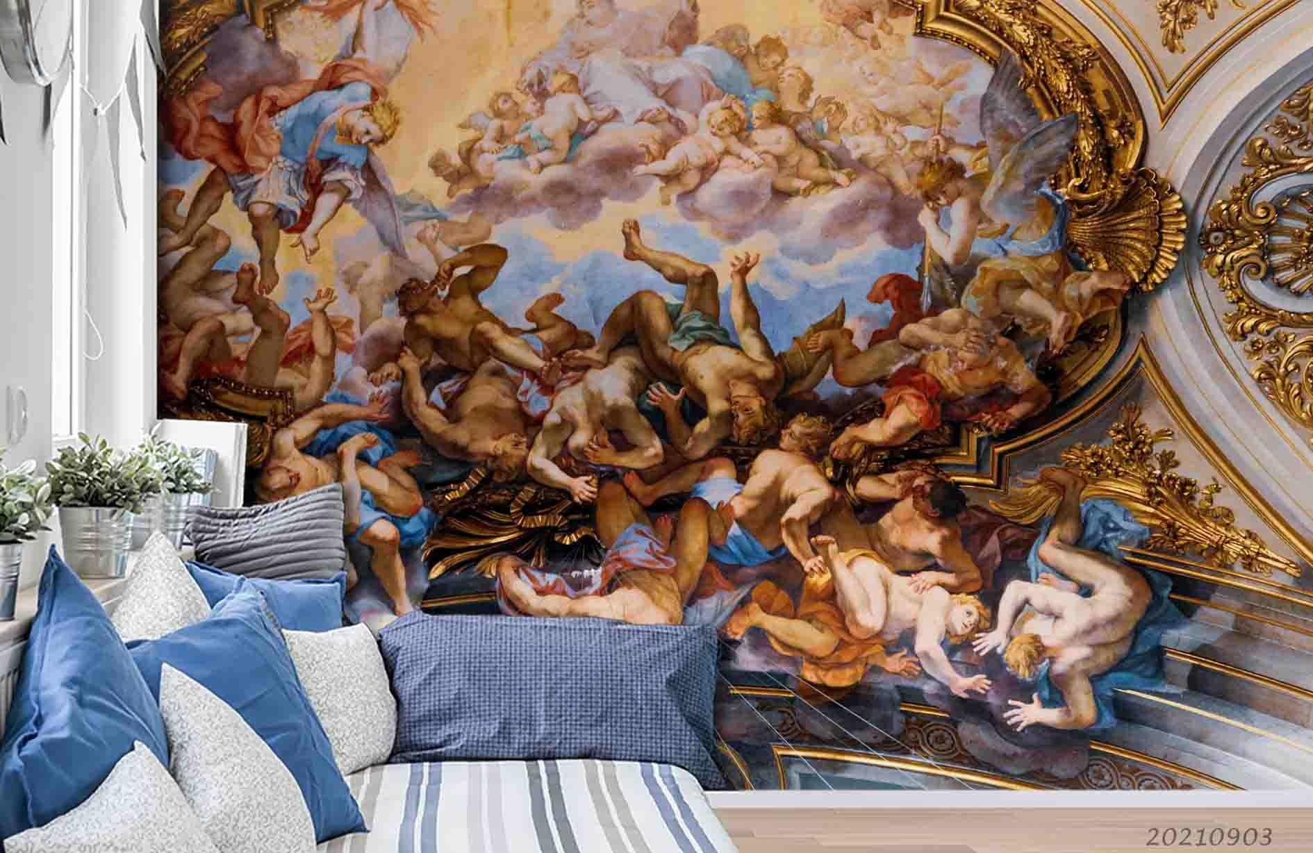 3D European Religious Angel Wall Mural Wallpaper LQH 94- Jess Art Decoration