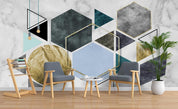 3D Hexagon Triangle Marble Wall Mural Wallpaper 49- Jess Art Decoration
