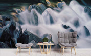 3D River Waterfall Stone Wall Mural Wallpaper LQH 213- Jess Art Decoration