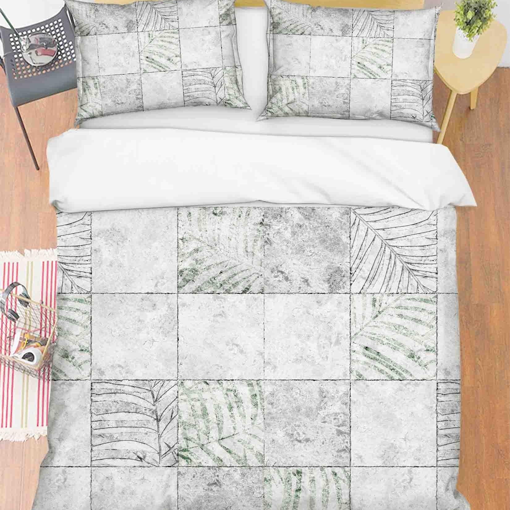 3D Abstract Marble Leaf Quilt Cover Set Bedding Set Duvet Cover Pillowcases 11- Jess Art Decoration