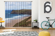 3D Skyline Sea Wave Beach Mountain Curtains and Drapes GD 3042- Jess Art Decoration