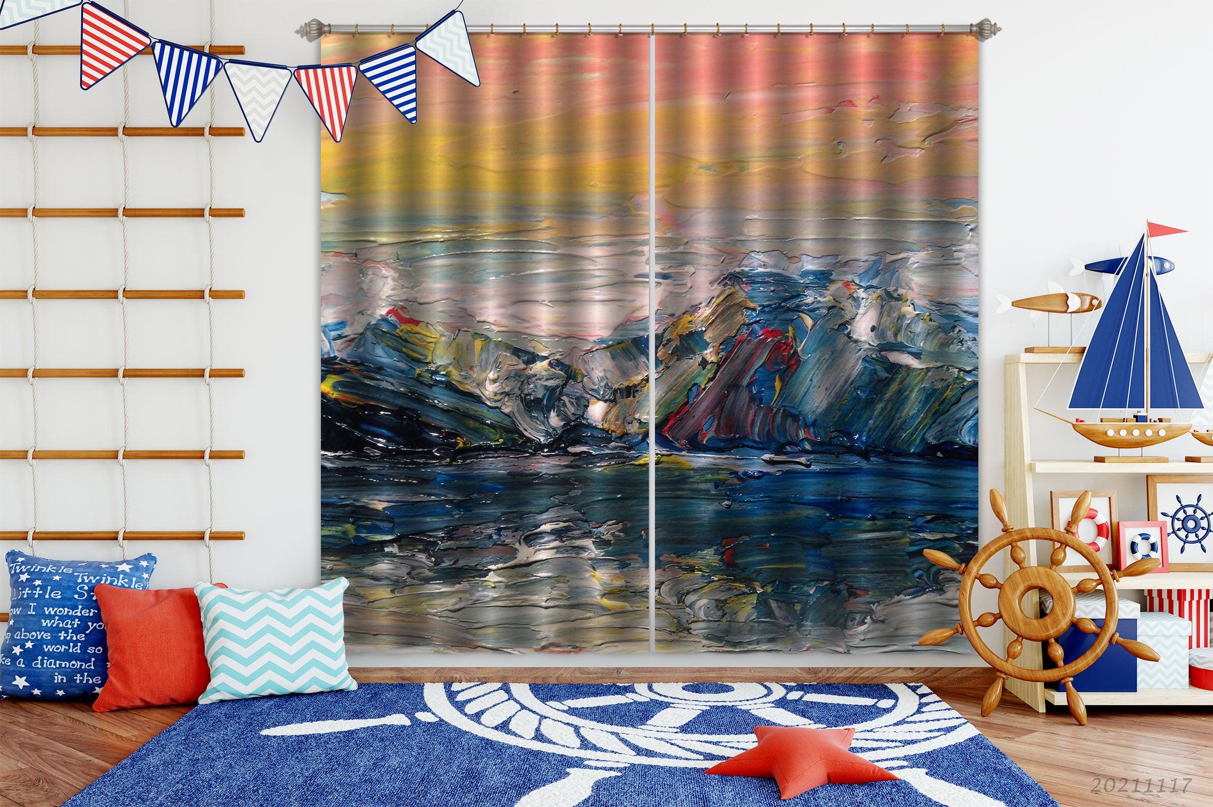 3D Landscape Oil Painting Curtains and Drapes LQH 180- Jess Art Decoration