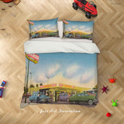 3D Cartoon Street View Car Wish Quilt Cover Set Bedding Set Duvet Cover Pillowcases LXL 205- Jess Art Decoration