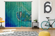 3D Wave Underwater Life Island Curtains and Drapes GD 2940- Jess Art Decoration