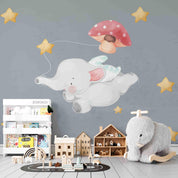 3D  Animal Cartoon Cute Watercolor Elephant  Wall Mural Wallpaper SWW558- Jess Art Decoration