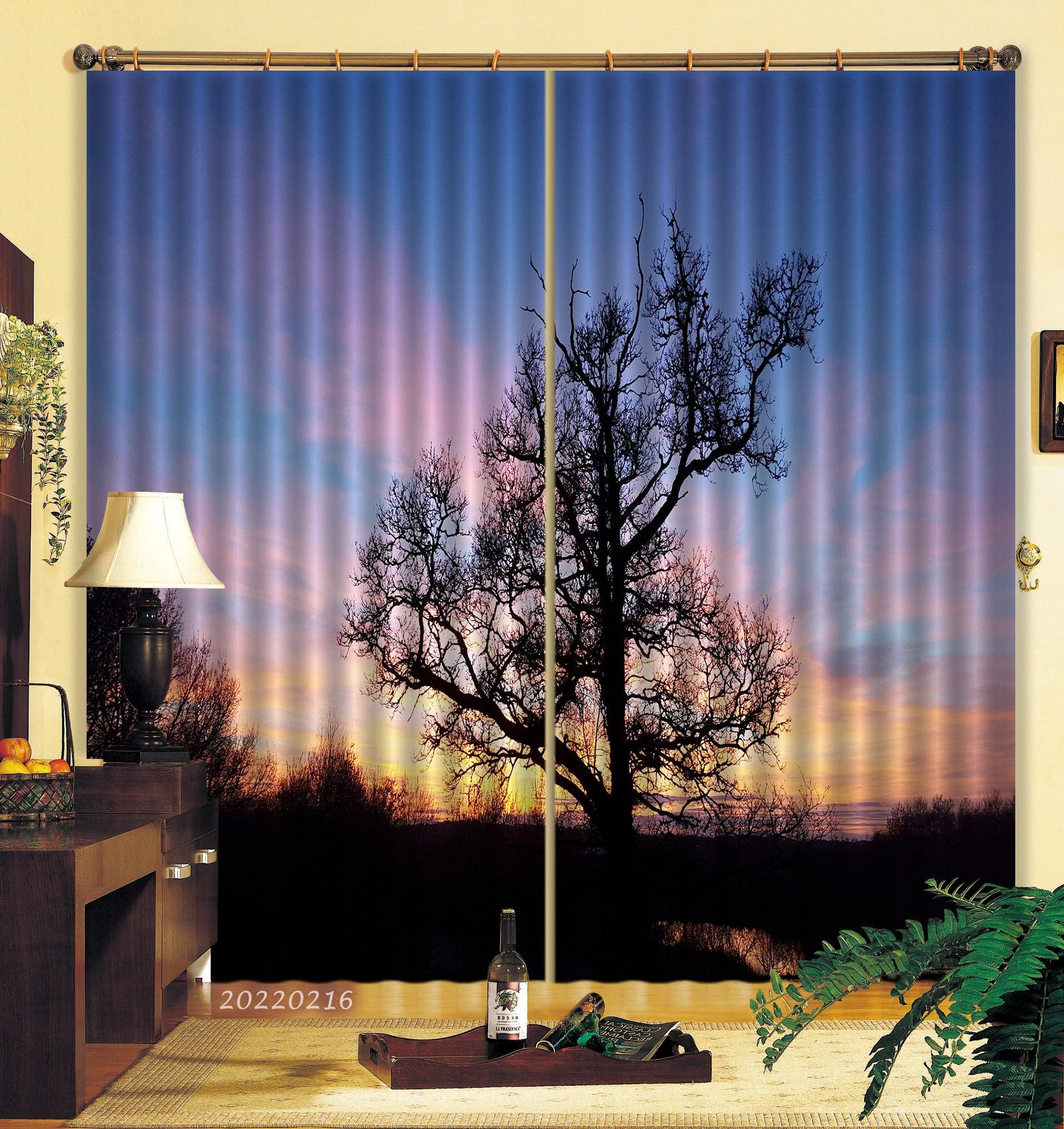 3D Woods Golden Sky Cloud Curtains and Drapes GD 2221- Jess Art Decoration