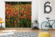 3D Idyllic Tulip Flower Pink Yellow Curtains and Drapes GD 3020- Jess Art Decoration