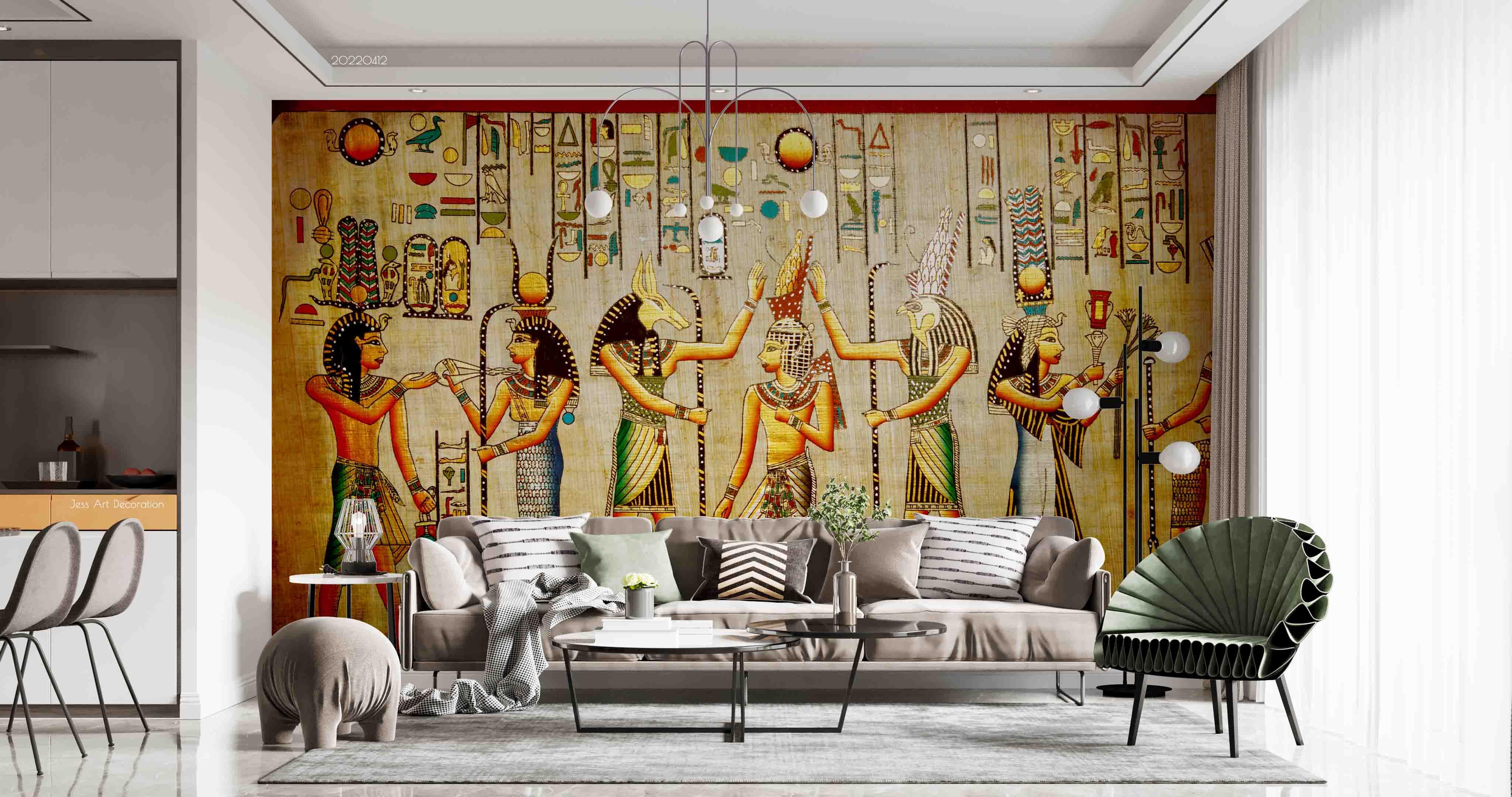3D Vintage Egypt Painting Artistic Wall Mural Wallpaper GD 3917- Jess Art Decoration