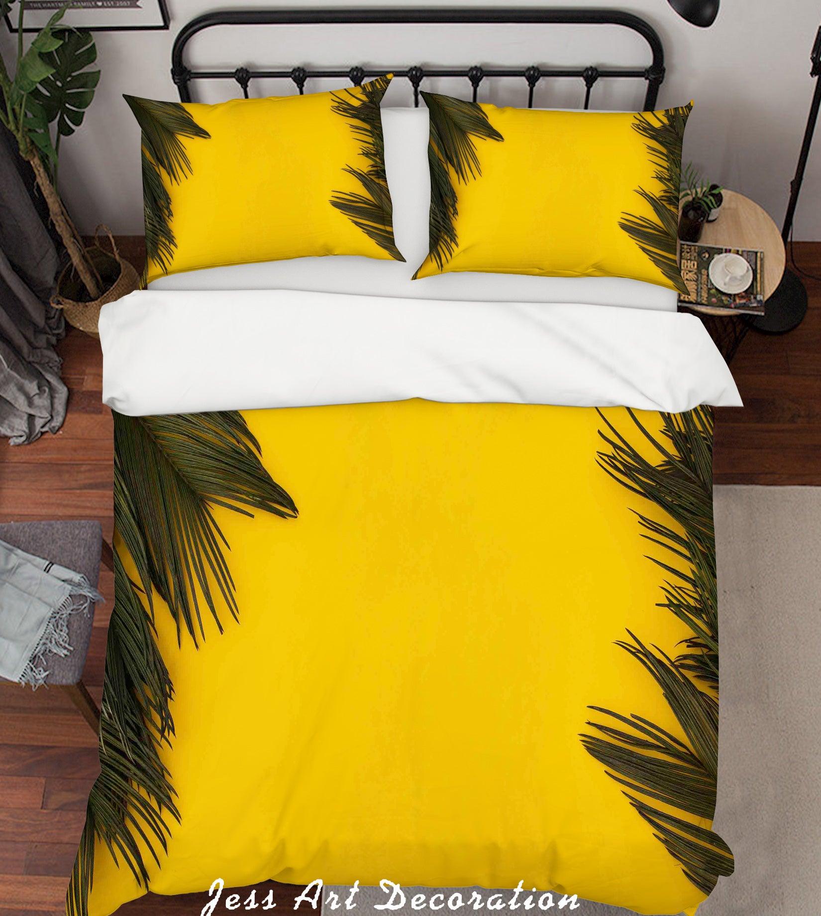 3D Yellow Leaves Quilt Cover Set Bedding Set Pillowcases 137- Jess Art Decoration