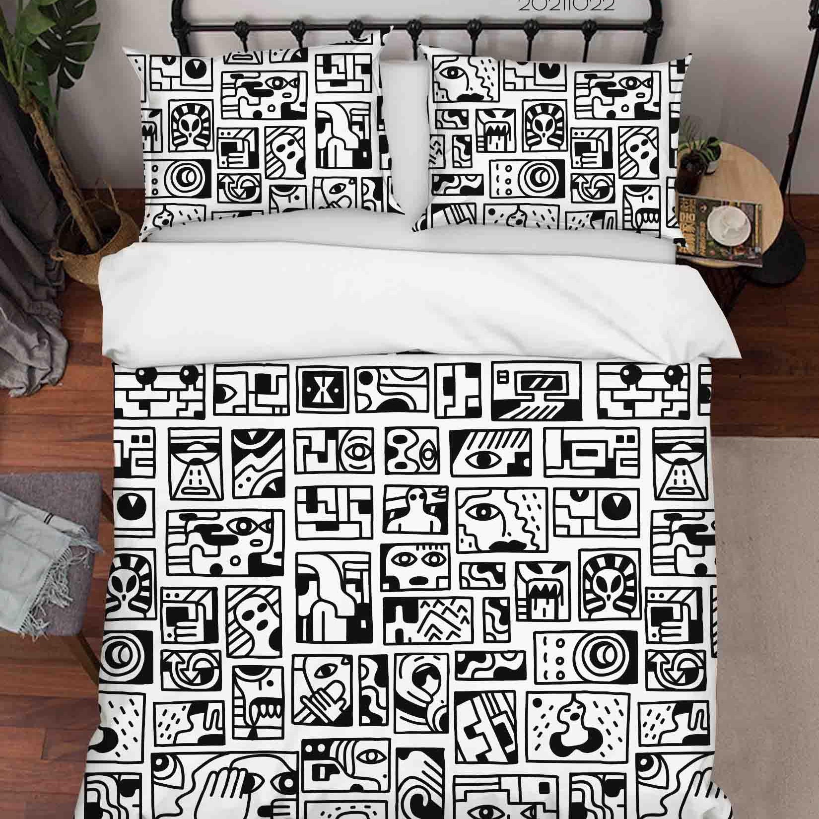 3D Abstract Illustration Doodle Quilt Cover Set Bedding Set Duvet Cover Pillowcases 82- Jess Art Decoration