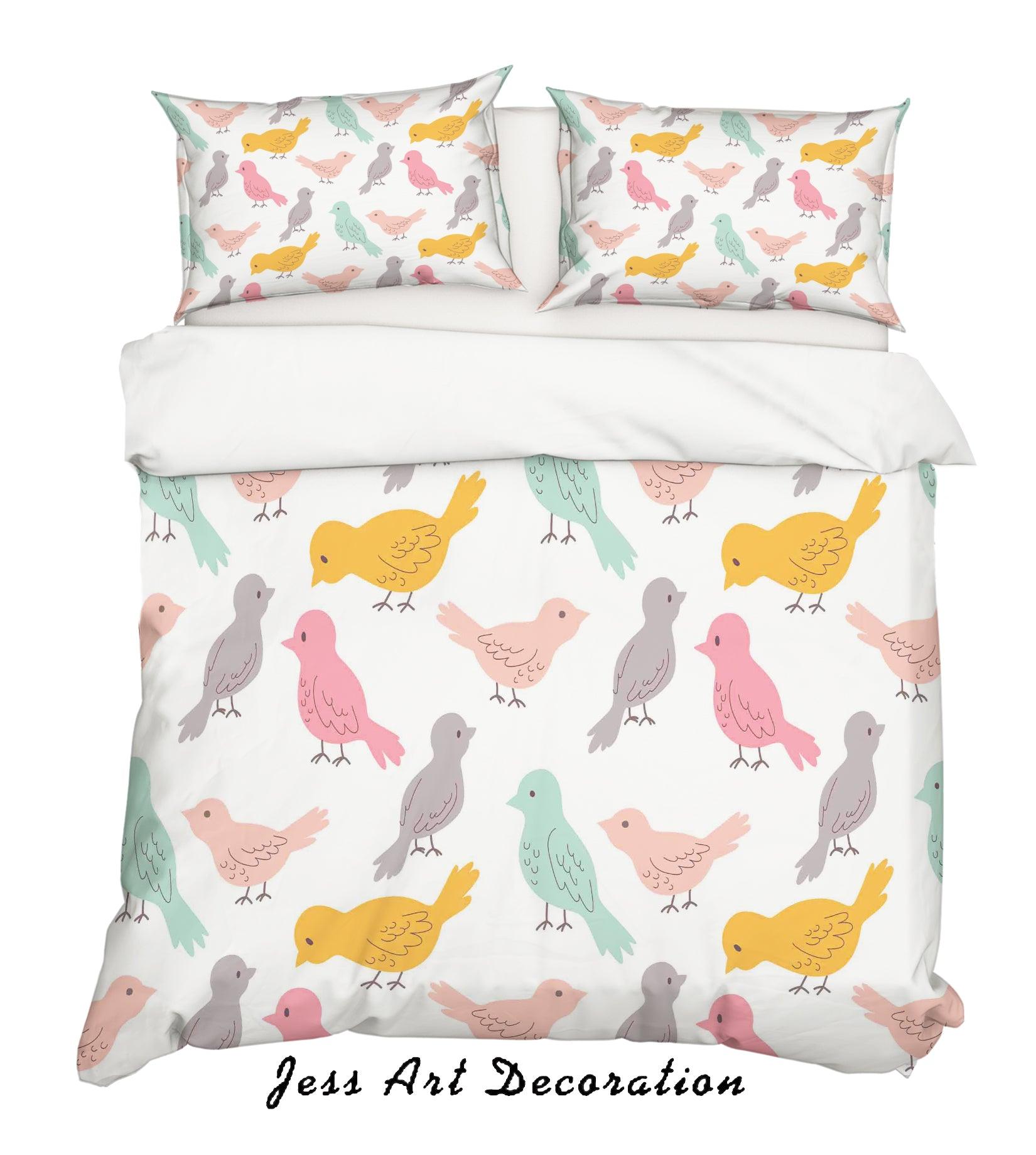 3D Cartoon Bird Quilt Cover Set Bedding Set Pillowcases 136- Jess Art Decoration