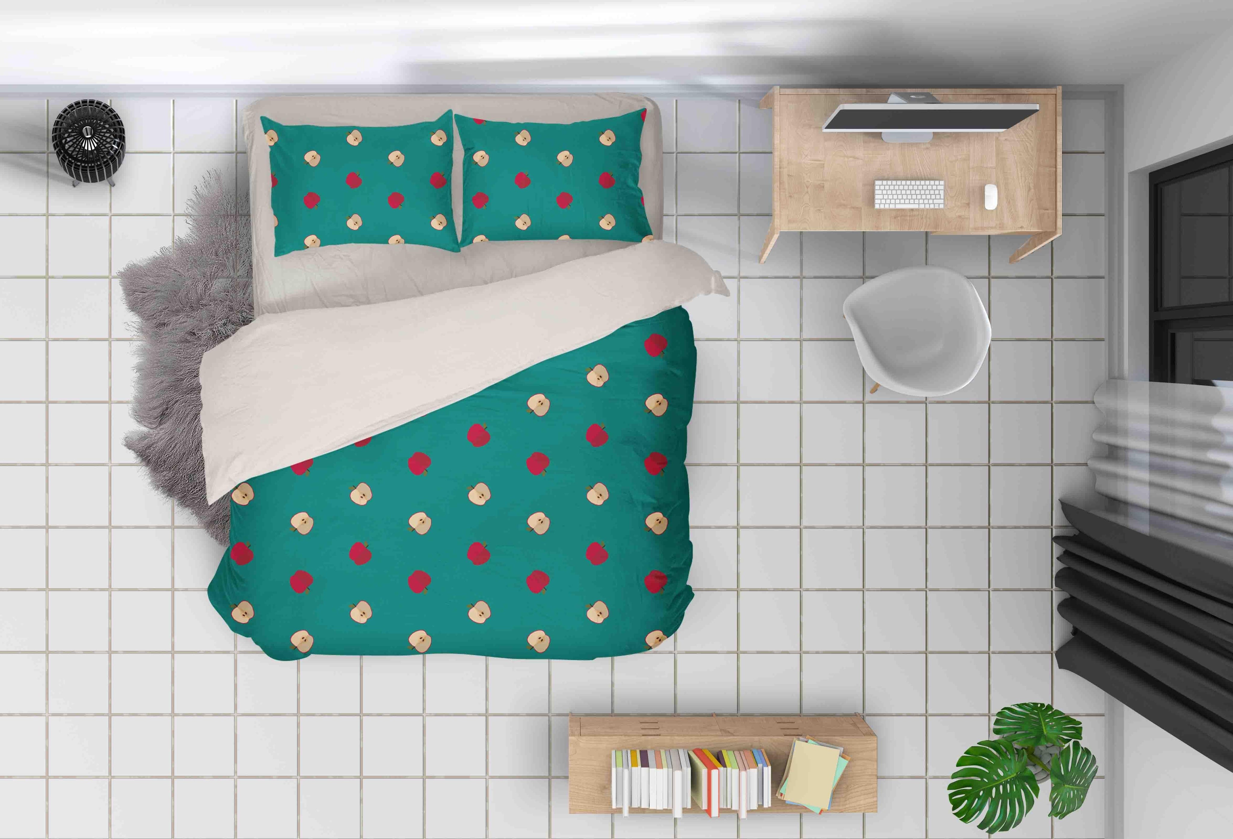 3D Apple Green Quilt Cover Set Bedding Set Pillowcases 71- Jess Art Decoration