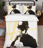 3D Banksy Soldier Black White Quilt Cover Set Bedding Set Duvet Cover Pillowcases  ZY D73- Jess Art Decoration