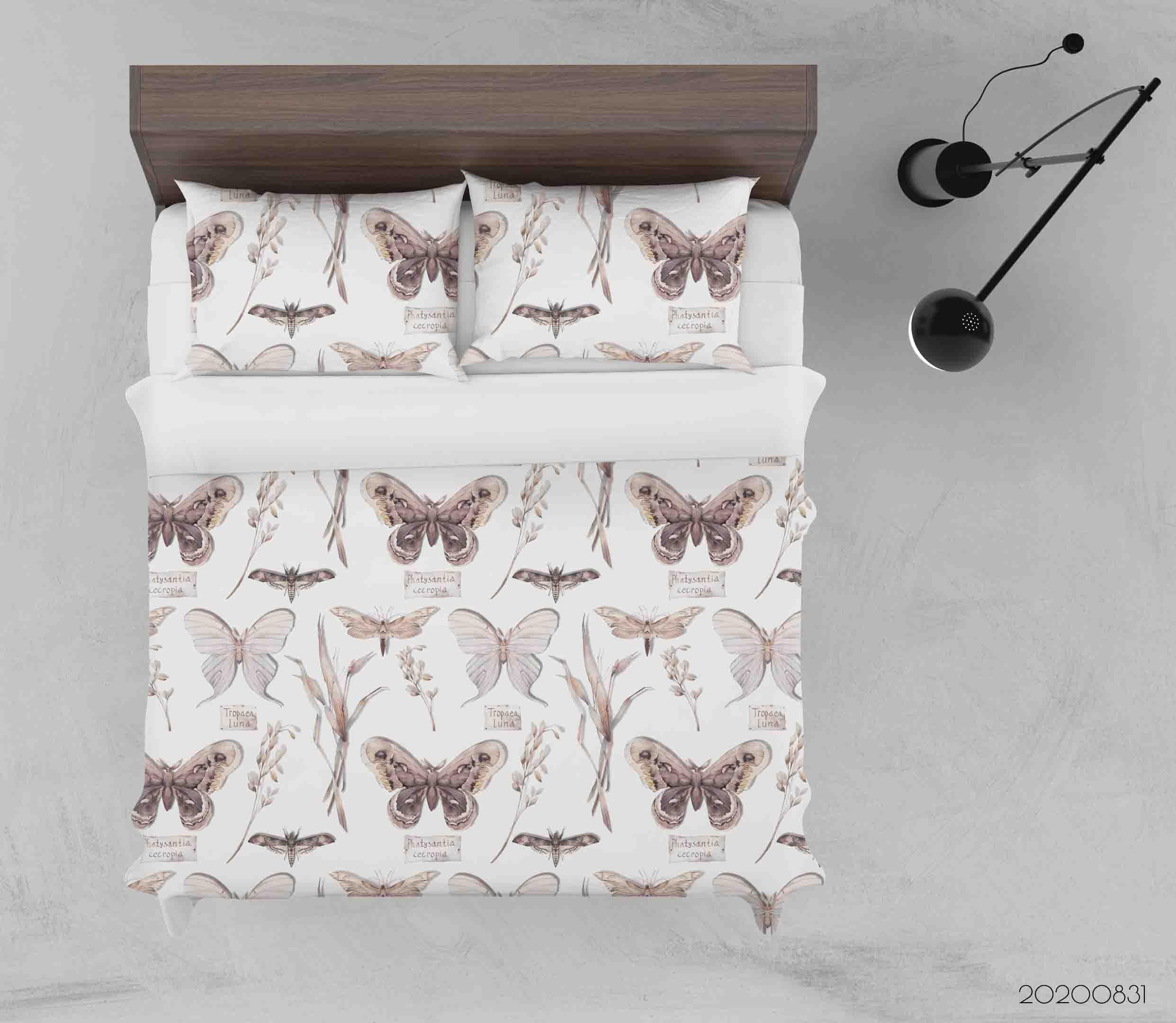 3D Watercolor Butterfly Pattern Multicolor Butterflies Quilt Cover Set Bedding Set Duvet Cover Pillowcases WJ 3493- Jess Art Decoration