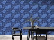 3D Hand Drawn Blue Floral Wall Mural Wallpaper LQH 15- Jess Art Decoration