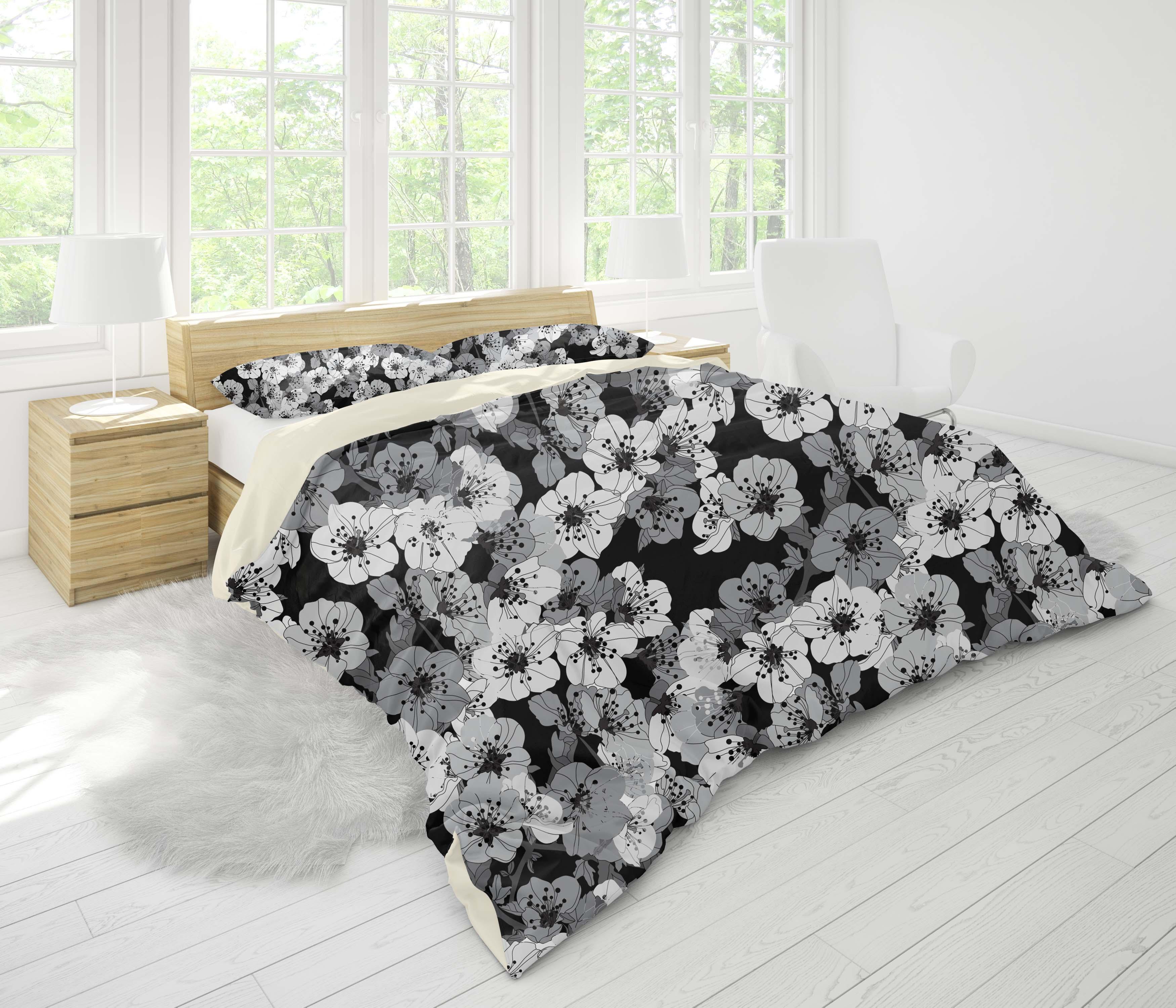 3D White Floral Dark Background Quilt Cover Set Bedding Set Pillowcases 27- Jess Art Decoration