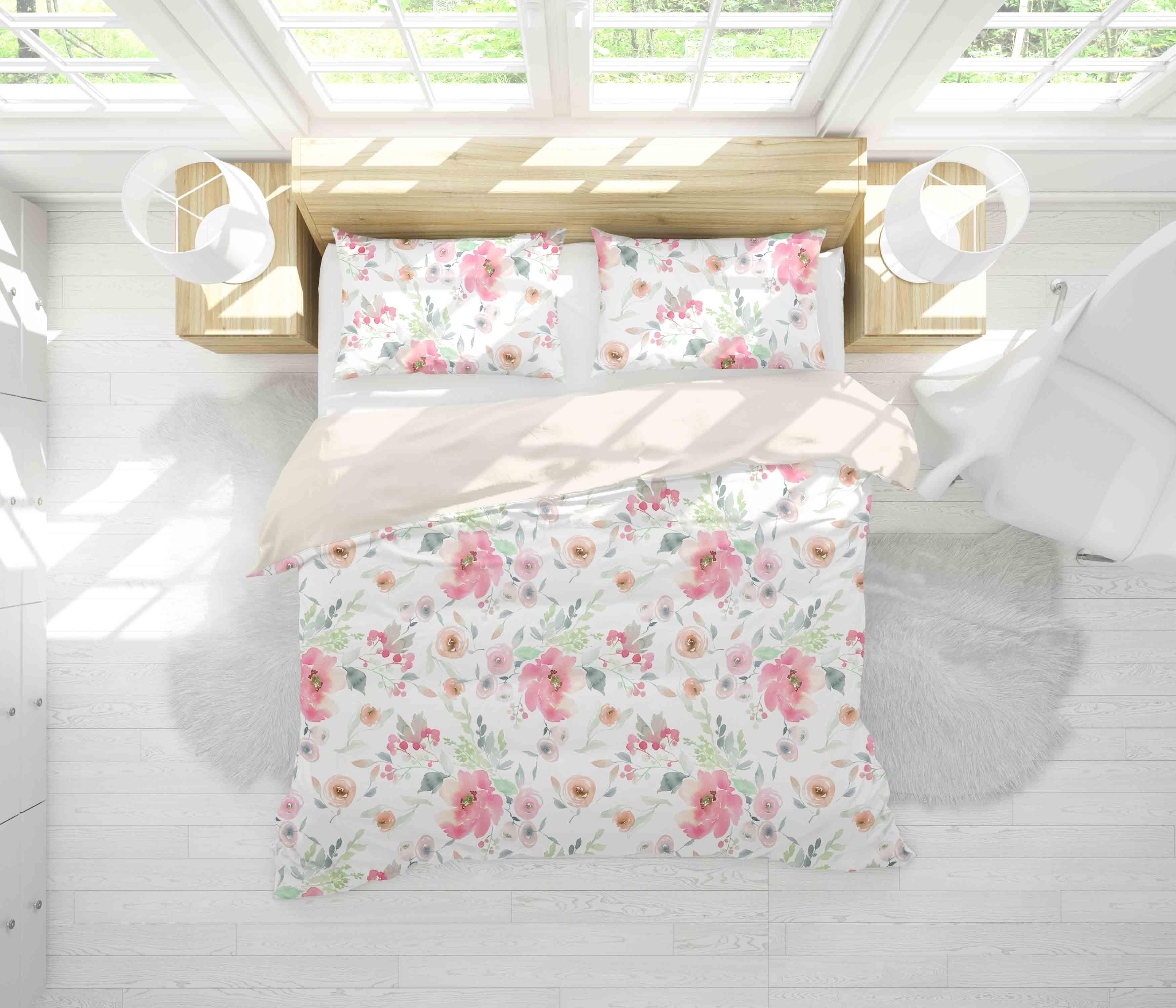 3D Watercolor Flowers Quilt Cover Set Bedding Set Pillowcases 82- Jess Art Decoration