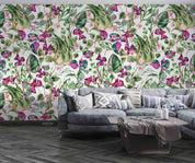 3D Watercolor Floral Leaves Wall Mural Wallpaper LQH 67- Jess Art Decoration