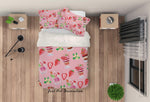 3D Pink Ice Cream Strawberry Quilt Cover Set Bedding Set Pillowcases 37- Jess Art Decoration