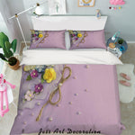 3D Purple Floral Lace Pearl Quilt Cover Set Bedding Set Pillowcases 03- Jess Art Decoration