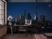 3D City Night View Building Wall Mural Wallpaper LQH 364- Jess Art Decoration