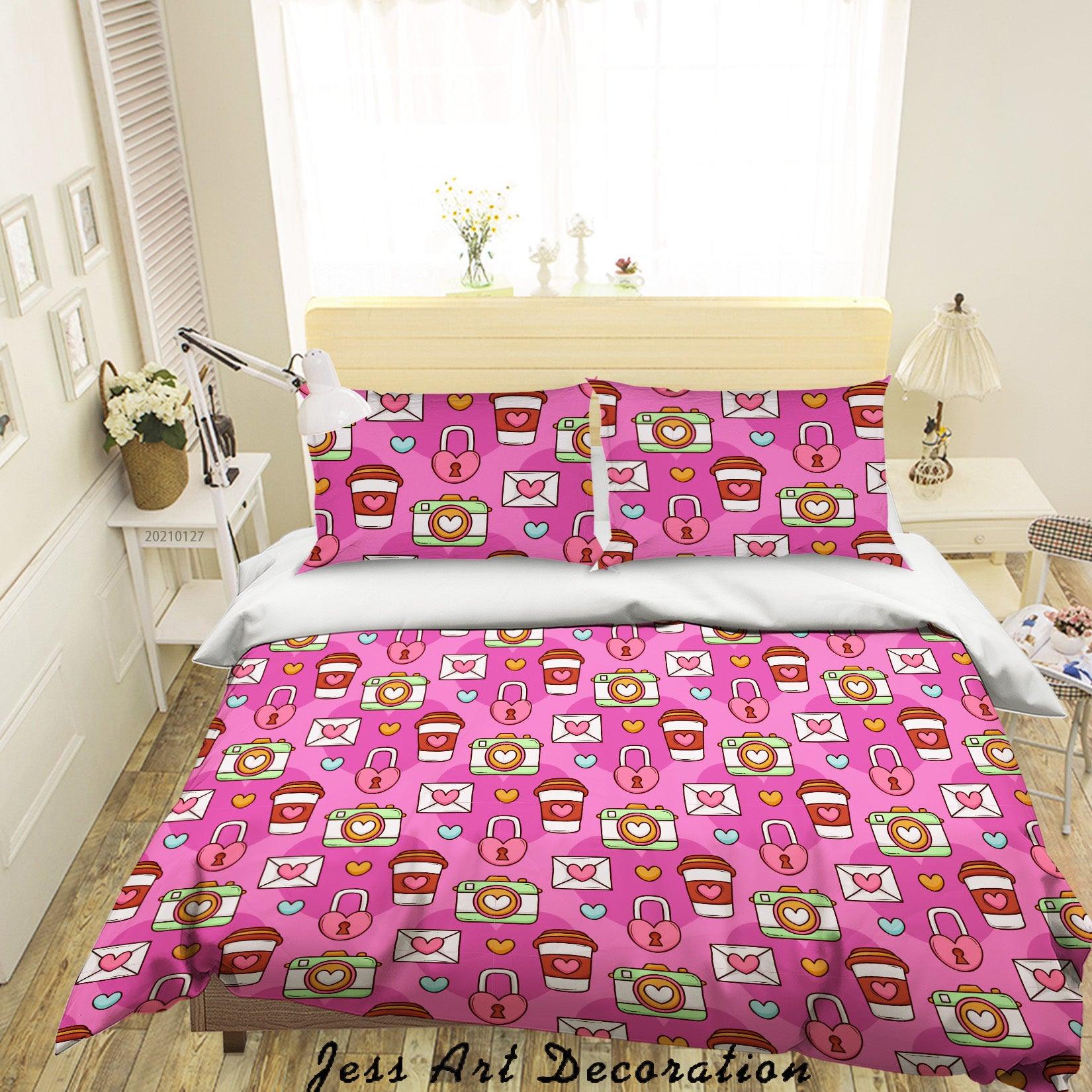 3D Valentine's Day Design Quilt Cover Set Bedding Set Duvet Cover Pillowcases 144- Jess Art Decoration