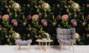 3D Black Pink Yellow Flowers Wall Mural Wallpaper SF111- Jess Art Decoration