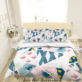3D Flower Geometry Quilt Cover Set Bedding Set Pillowcases 30- Jess Art Decoration