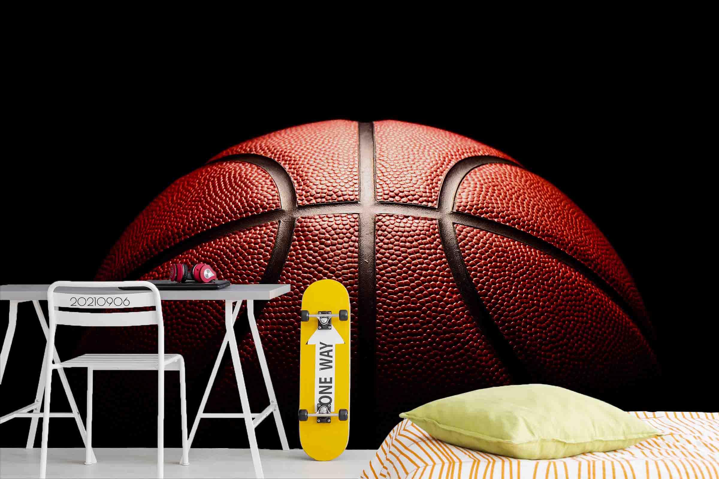 Basketball Black Basketball Wallpaper basketball wall mural for bedroom, gym or sports room - view 3