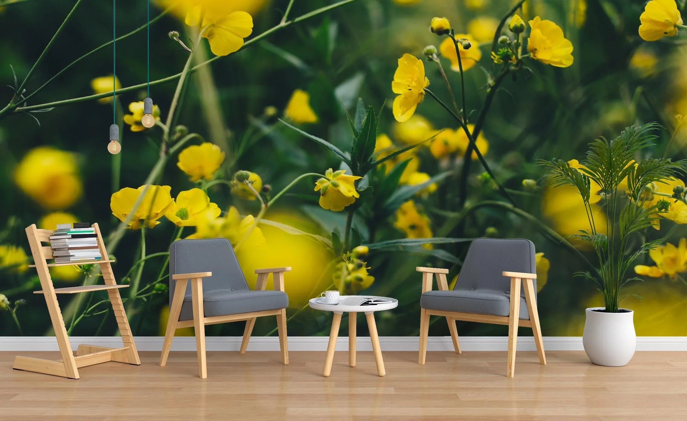 3D Yellow Flowers Wall Mural Wallpaper SF05- Jess Art Decoration