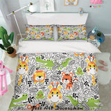 3D Cartoon Forest Animals Quilt Cover Set Bedding Set Pillowcases 91- Jess Art Decoration