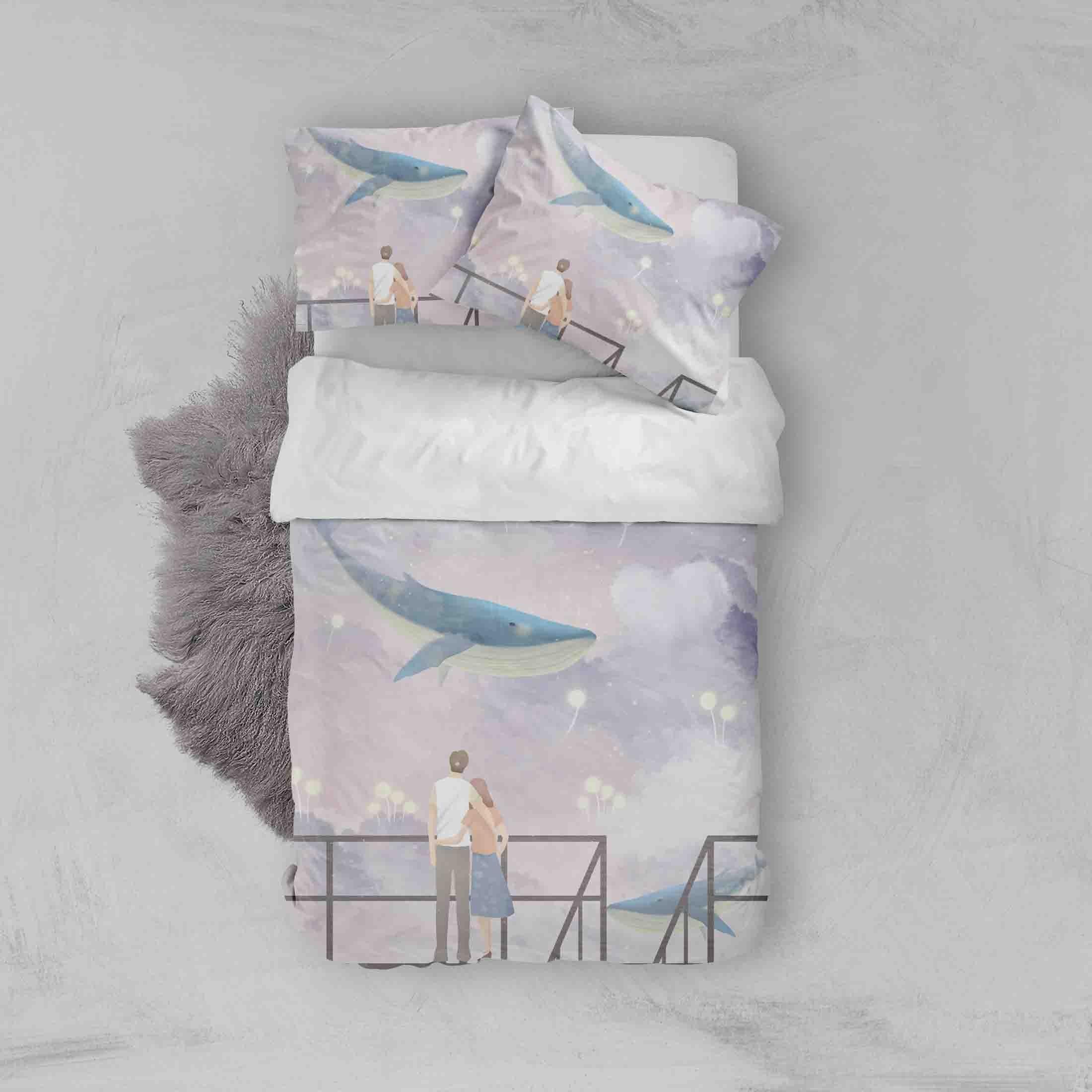 3D Whale Quilt Cover Set Bedding Set Pillowcases 84- Jess Art Decoration