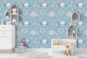 3D Cartoon Space Planet Wall Mural Wallpaper LQH 51- Jess Art Decoration