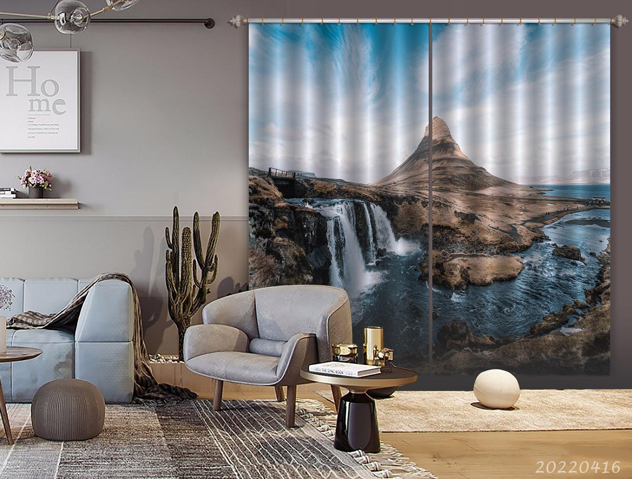 3D Landscape Mountain Forest Green Trees River Curtains and Drapes GD 4511- Jess Art Decoration