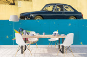 3D Retro Blue Car Goldfish Wall Mural Wallpaper 97- Jess Art Decoration