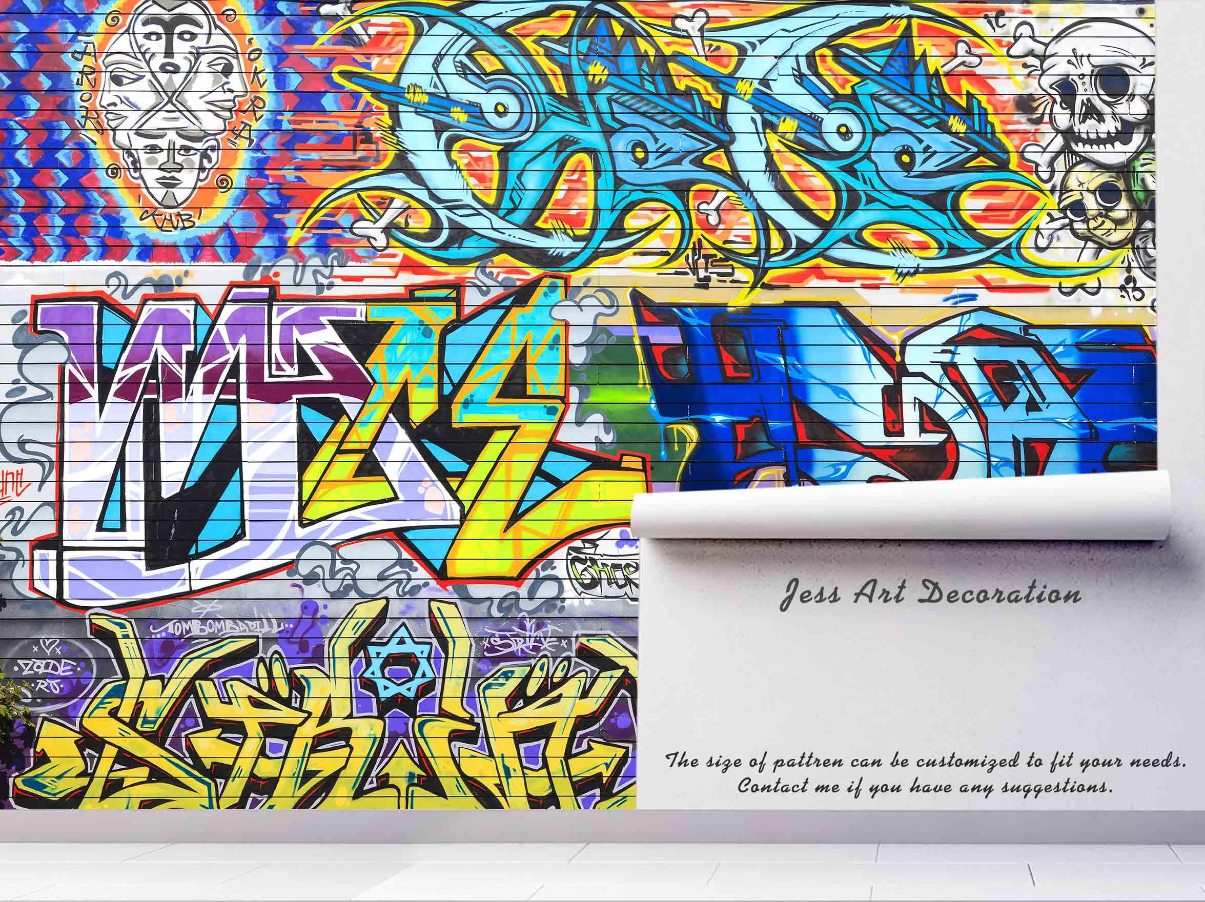 3D Graffiti Wall Mural Wallpaper 38- Jess Art Decoration