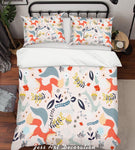 3D Cartoon Fox Leaf Quilt Cover Set Bedding Set Pillowcases 135- Jess Art Decoration