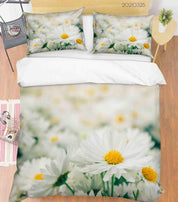 3D White Chrysanthemum Quilt Cover Set Bedding Set Duvet Cover Pillowcases 227- Jess Art Decoration