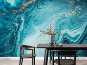 3D Watercolor Blue Marble Texture Wall Mural Wallpaper LQH 12- Jess Art Decoration