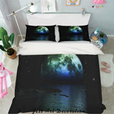 3D Night Moon Quilt Cover Set Bedding Set Pillowcases 30- Jess Art Decoration