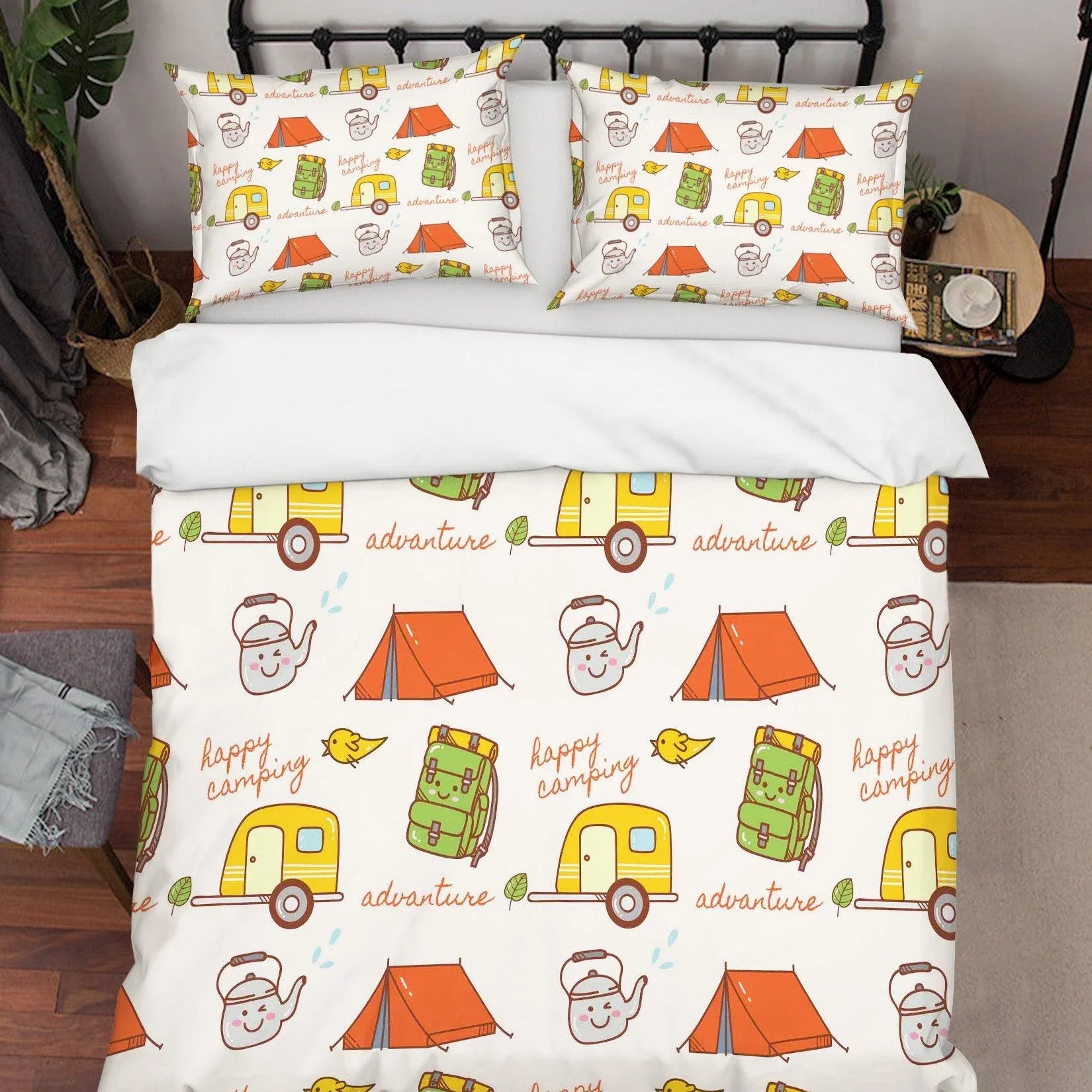 3D Cartoon Teapot Tent Schoolbag Quilt Cover Set Bedding Set Pillowcases 1- Jess Art Decoration