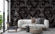 3D Abstract Geometric Cube Black Pattern Wall Mural Wallpaper GD 459- Jess Art Decoration